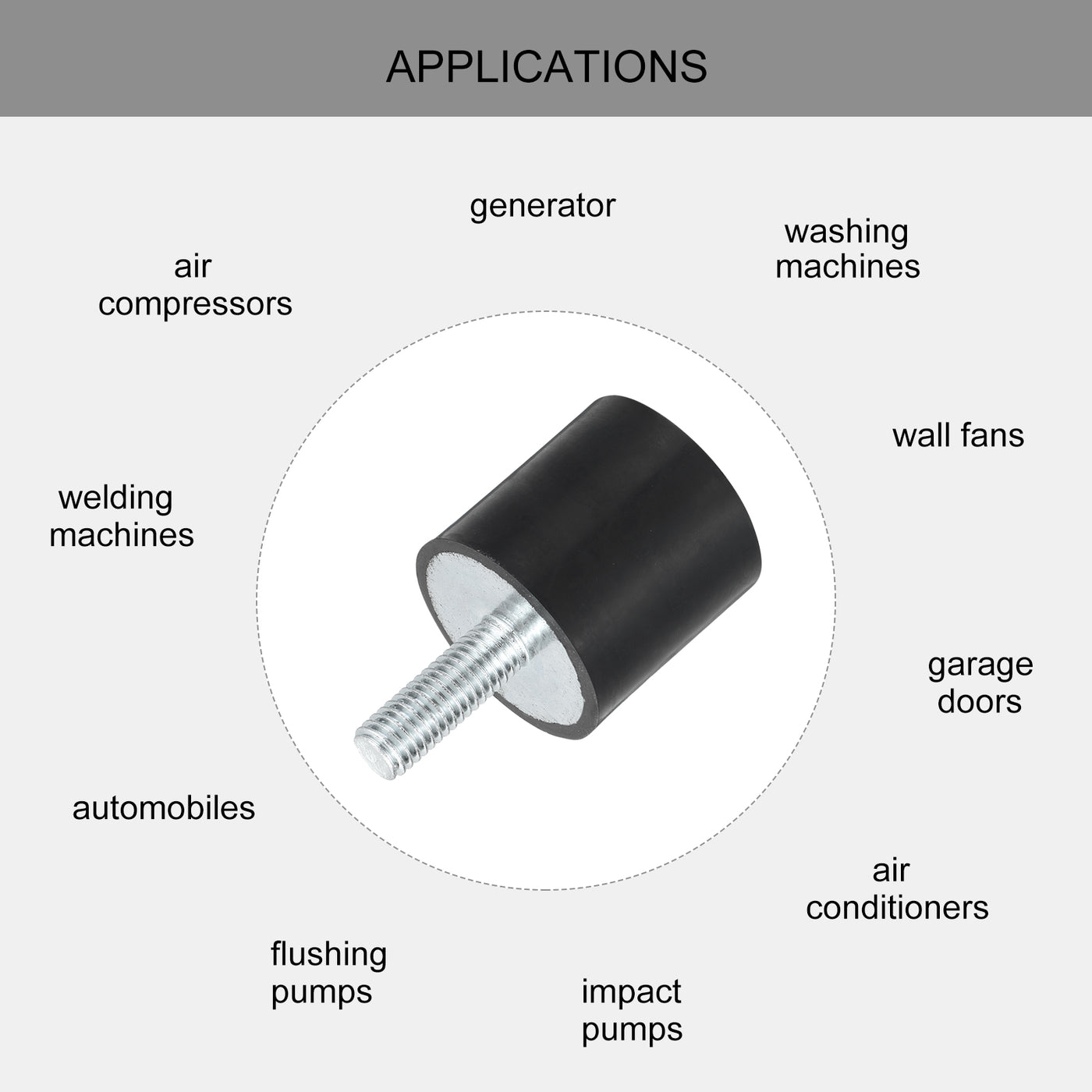 uxcell Uxcell M8 Thread Rubber Mounts, Vibration Isolators, Cylindrical W Studs 30 x 30mm 2pcs