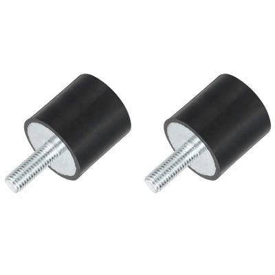 Harfington Uxcell M8 Thread Rubber Mounts, Vibration Isolators, Cylindrical W Studs 30 x 30mm 2pcs