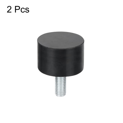 Harfington Uxcell M10 Thread Rubber Mounts, Vibration Isolators, Cylindrical W Stud 40 x 25mm 2pcs