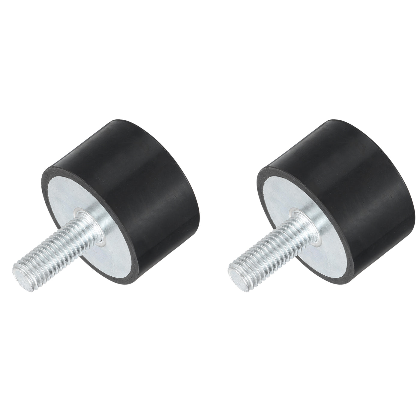 uxcell Uxcell M10 Thread Rubber Mounts, Vibration Isolators, Cylindrical W Stud 40 x 25mm 2pcs