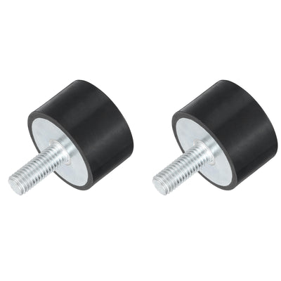 Harfington Uxcell M10 Thread Rubber Mounts, Vibration Isolators, Cylindrical W Stud 40 x 25mm 2pcs