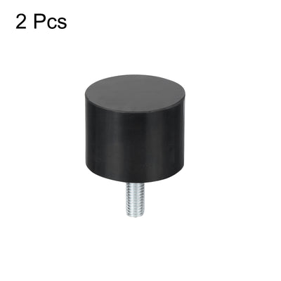 Harfington Uxcell M8 Thread Rubber Mounts, Vibration Isolators, Cylindrical W Studs 40 x 30mm 2pcs