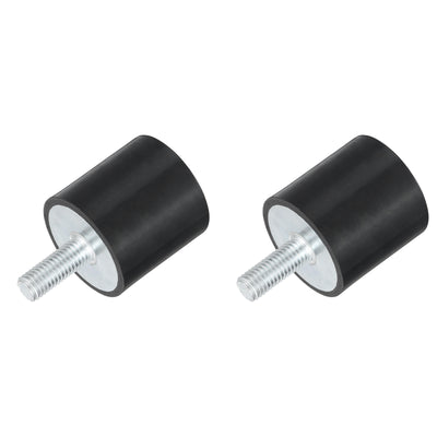 Harfington Uxcell M10 Thread Rubber Mounts, Vibration Isolators, Cylindrical W Stud 40 x 40mm 2pcs