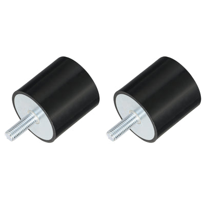 Harfington Uxcell M10 Thread Rubber Mounts, Vibration Isolators, Cylindrical W Stud 50 x 50mm 2pcs