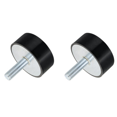 Harfington Uxcell M12 Thread Rubber Mounts, Vibration Isolators, Cylindrical W Stud 60 x 25mm 2pcs