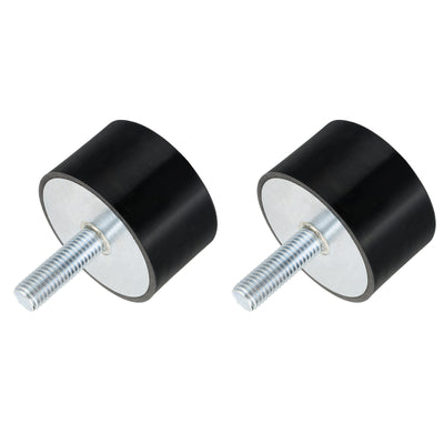 Harfington Uxcell M12 Thread Rubber Mounts, Vibration Isolators, Cylindrical W Stud 60 x 35mm 2pcs