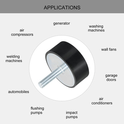 Harfington Uxcell M10 Gewinde Gummi Halterungen Vibrations Isolatoren Zylindrische Stoß Absorber mit Bolzen 60 x 25mm