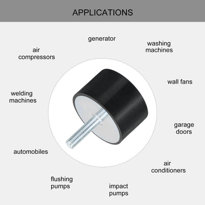 Harfington Uxcell M10 Gewinde Gummi Halterungen Vibrations Isolatoren Zylindrische Stoß Absorber mit Bolzen 60 x 35mm