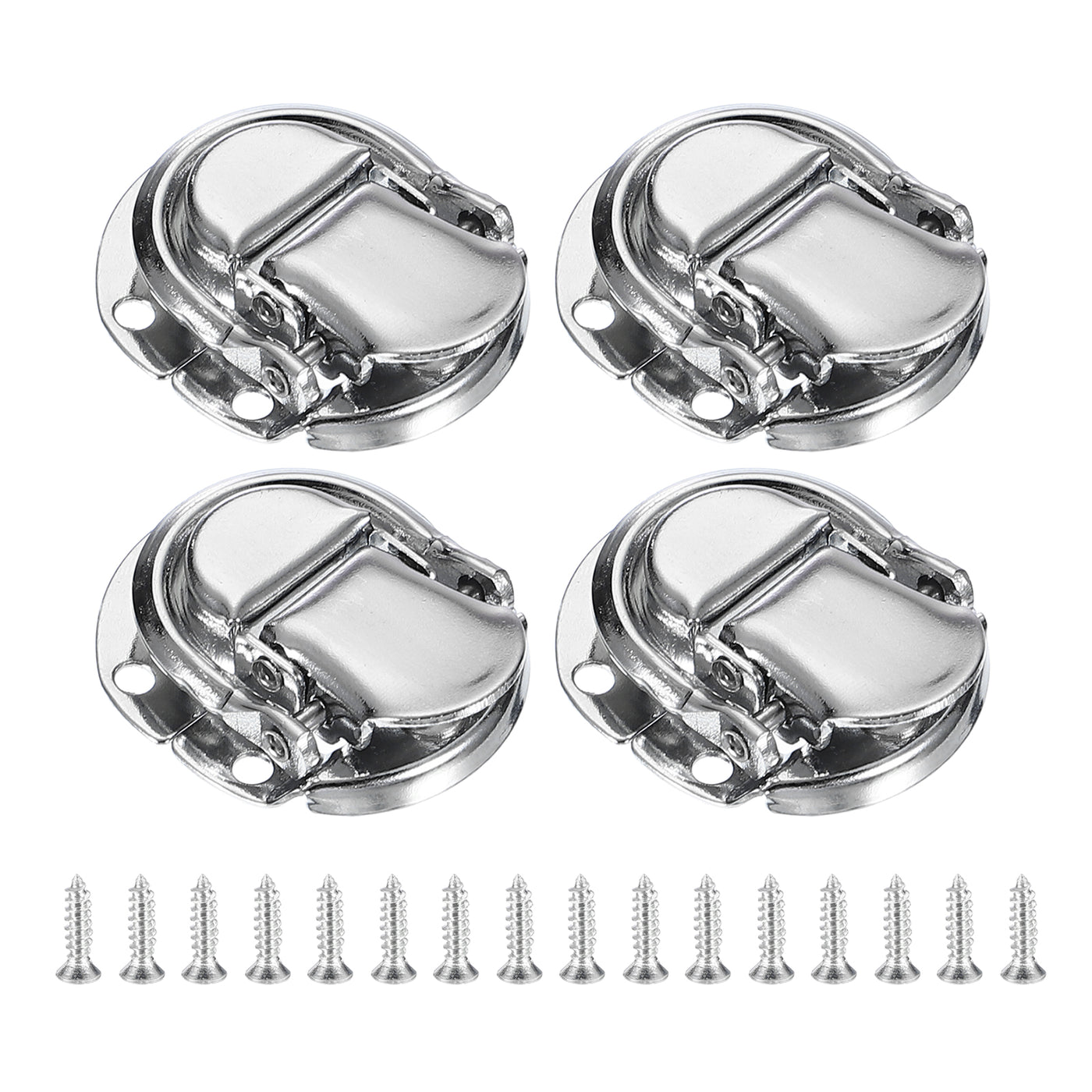 uxcell Uxcell Toggle Hasp Latch 1.54"x1.38", 4 Pcs Iron Case Clasp with Screws, Silver