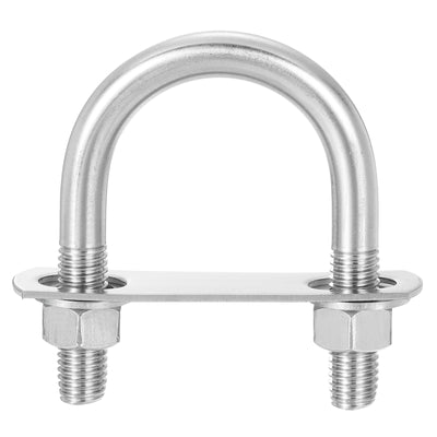 Harfington Uxcell Round U-Bolts, 6 Sets 51mm Inner Width 84mm Length M12 with Nuts and Plates