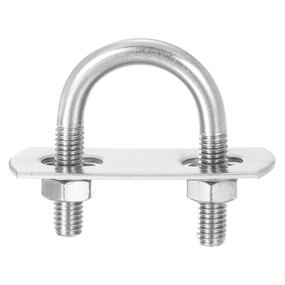 Harfington Uxcell Round U-Bolts, 6 Sets 18mm Inner Width 36mm Length M6 with Nuts and Plates