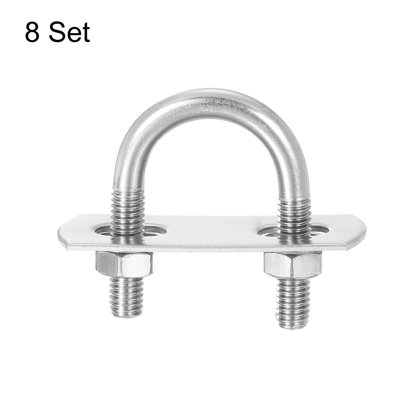 uxcell Uxcell Round U-Bolts, 8 Sets 18mm Inner Width 36mm Length M6 with Nuts and Plates