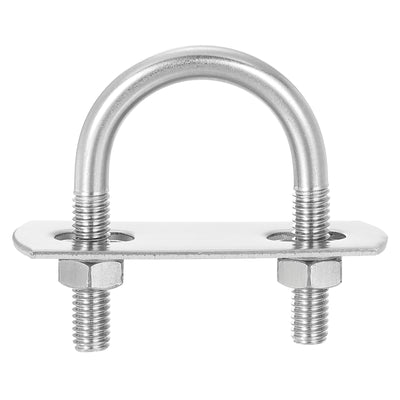 Harfington Uxcell Round U-Bolts, 6 Sets 27mm Inner Width 45mm Length M6 with Nuts and Plates