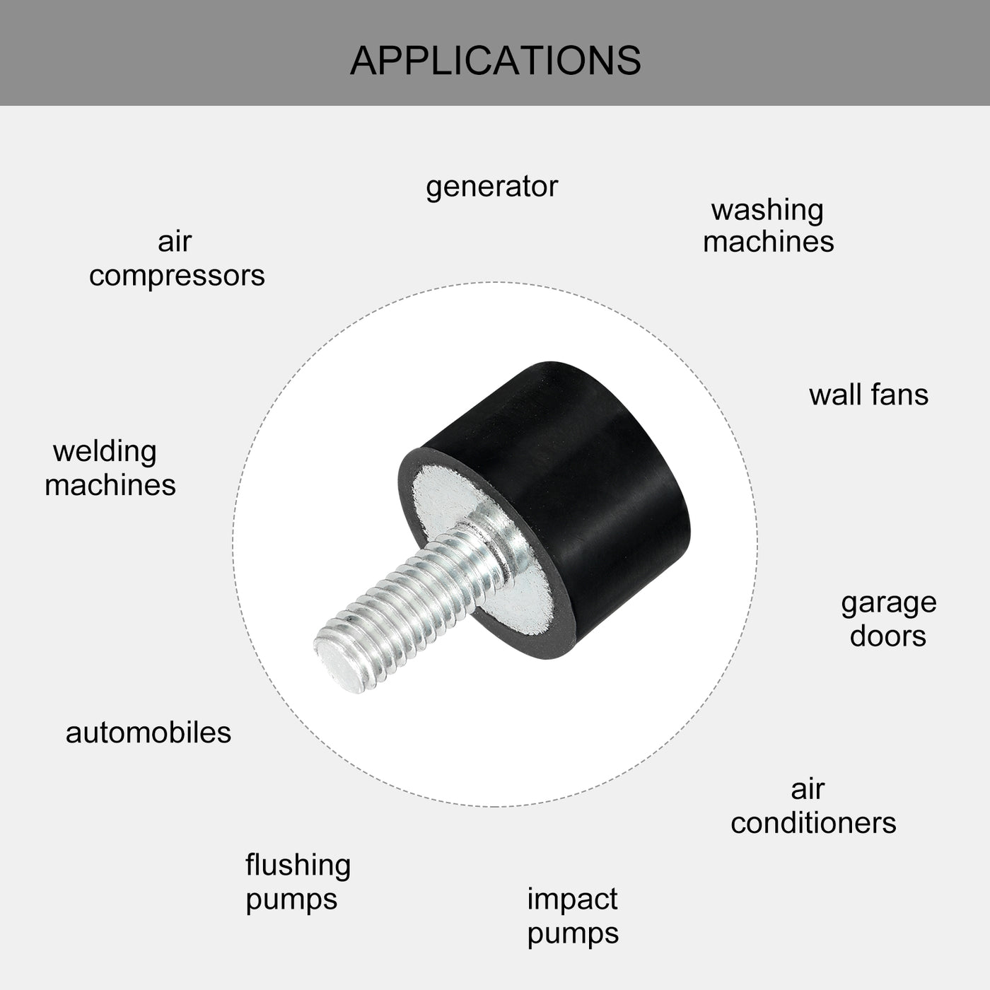 uxcell Uxcell M5 Thread Rubber Mounts, Vibration Isolators, Cylindrical W Studs 15 x 10mm 4pcs