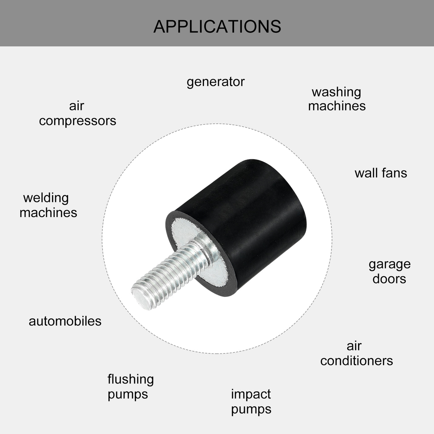 uxcell Uxcell M5 Thread Rubber Mounts, Vibration Isolators, Cylindrical W Studs 15 x 15mm 4pcs