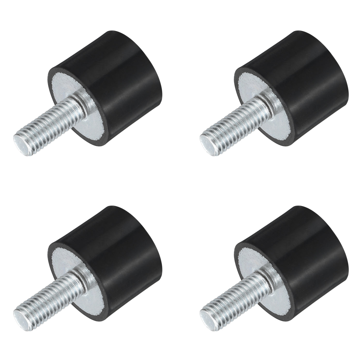 uxcell Uxcell M8 Thread Rubber Mounts, Vibration Isolators, Cylindrical W Studs 25 x 20mm 4pcs