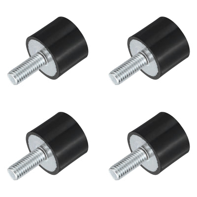 Harfington Uxcell M8 Thread Rubber Mounts, Vibration Isolators, Cylindrical W Studs 25 x 20mm 4pcs