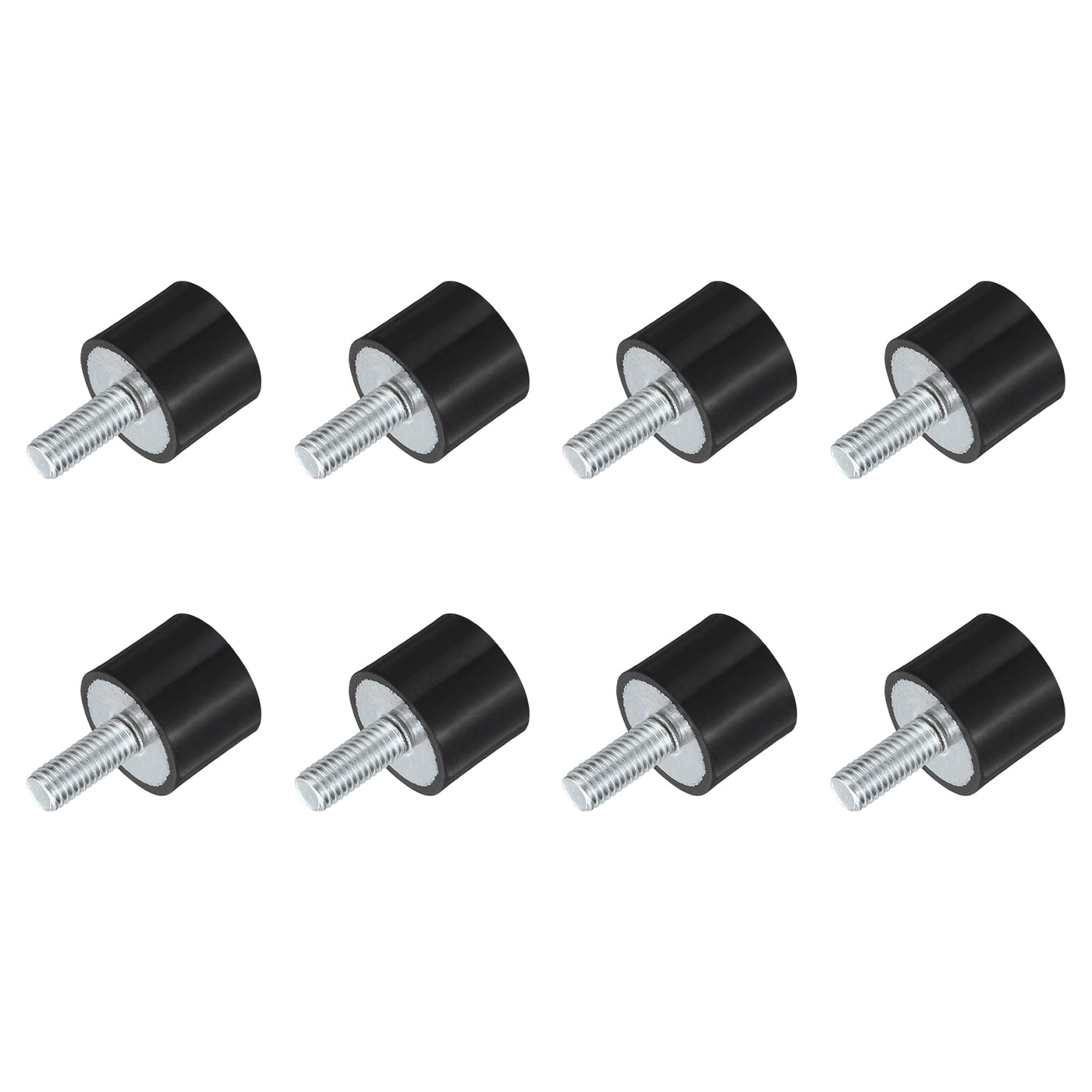 uxcell Uxcell M8 Thread Rubber Mounts, Vibration Isolators, Cylindrical W Studs 25 x 20mm 8pcs