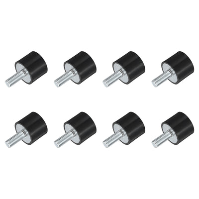 Harfington Uxcell M8 Thread Rubber Mounts, Vibration Isolators, Cylindrical W Studs 25 x 20mm 8pcs