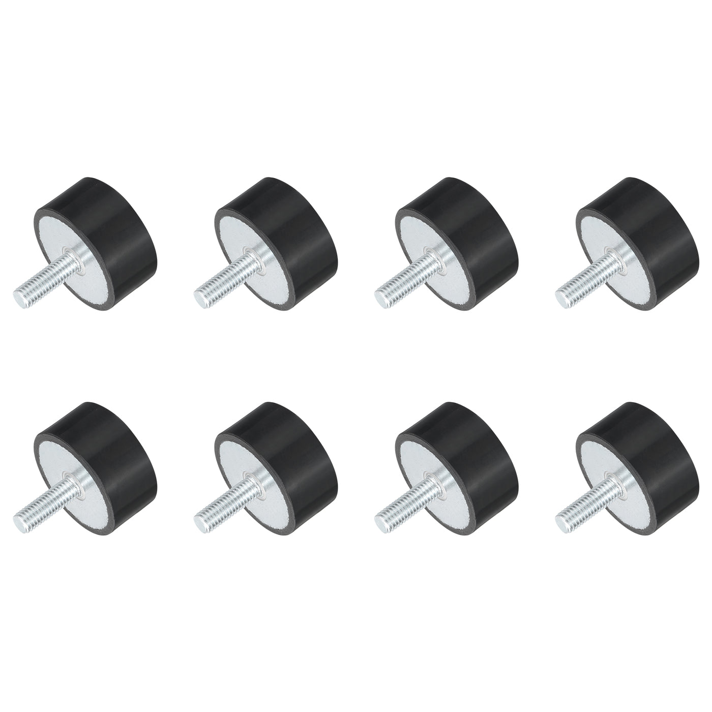 uxcell Uxcell M8 Thread Rubber Mounts, Vibration Isolators, Cylindrical W Studs 40 x 20mm 8pcs