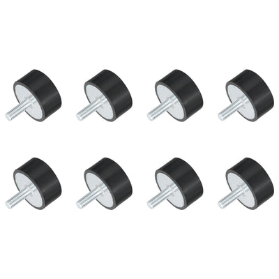 Harfington Uxcell M8 Thread Rubber Mounts, Vibration Isolators, Cylindrical W Studs 40 x 20mm 8pcs