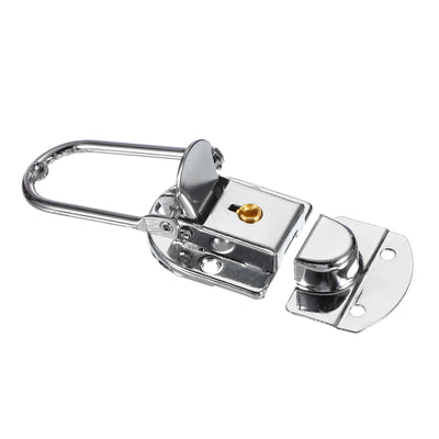 Harfington Uxcell Suitcase Lock Hasp 2.64"x1.34", Iron Toggle Catch Latch with Key,Silver