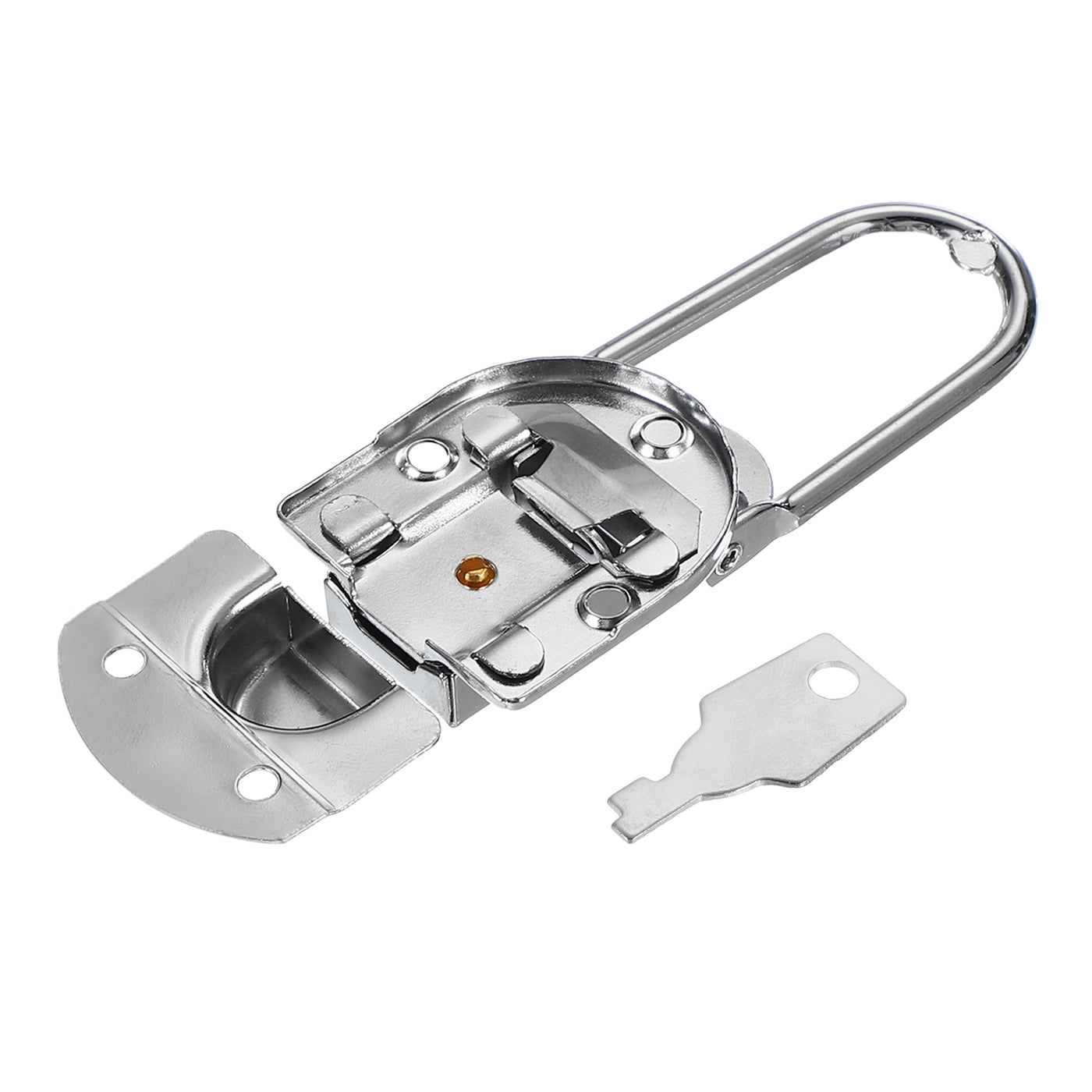 uxcell Uxcell Suitcase Lock Hasp 2.64"x1.34", Iron Toggle Catch Latch with Key,Silver