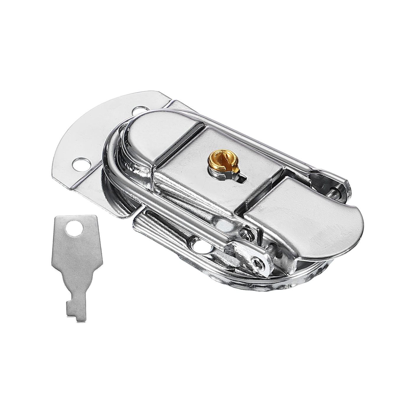 uxcell Uxcell Suitcase Lock Hasp 2.64"x1.34", Iron Toggle Catch Latch with Key,Silver