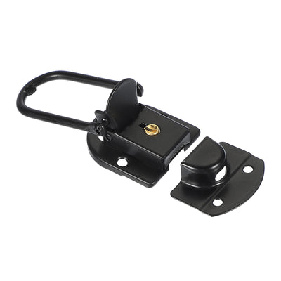 Harfington Uxcell Suitcase Lock Hasp 2.64"x1.34", Iron Toggle Catch Latch with Key,Black