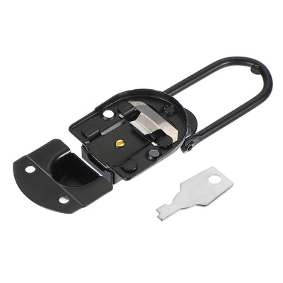 Harfington Uxcell Suitcase Lock Hasp 2.64"x1.34", Iron Toggle Catch Latch with Key,Black