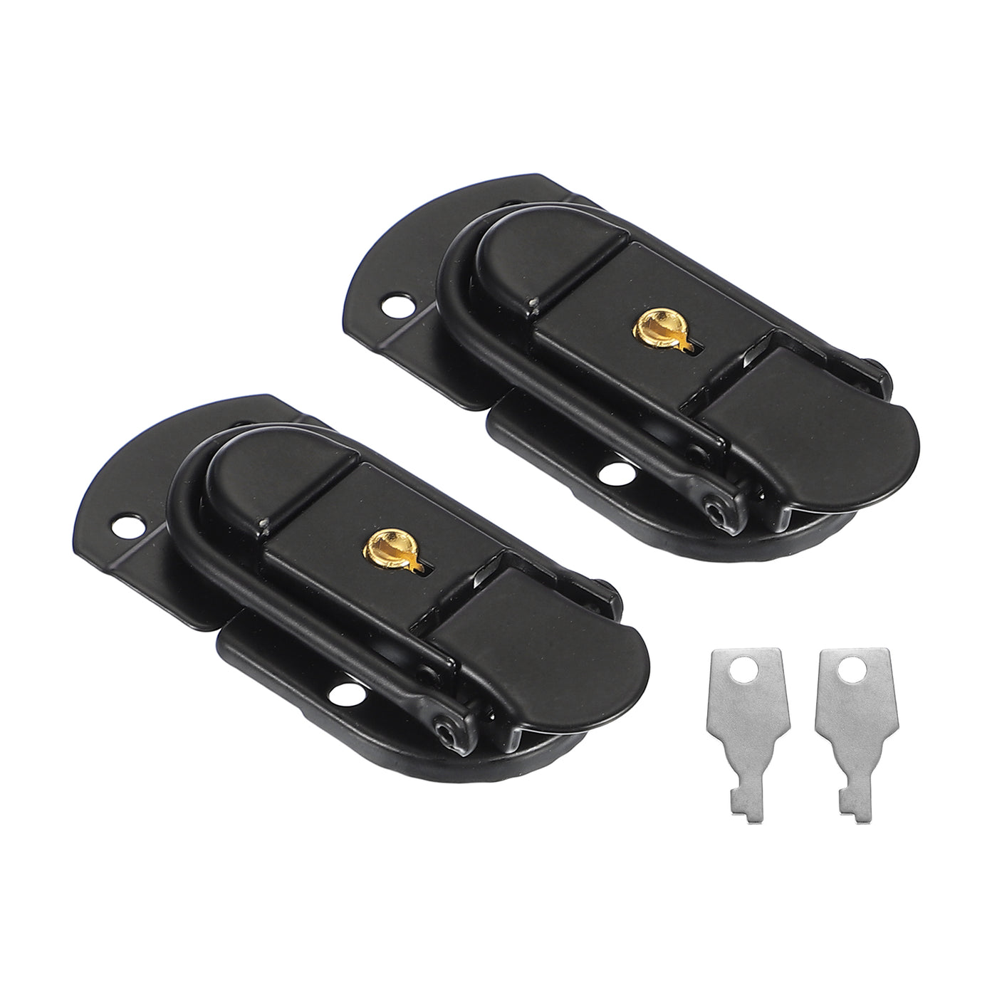 uxcell Uxcell Suitcase Lock Hasp 2.64"x1.34", 2Pcs Iron Toggle Catch Latch with Key,Black