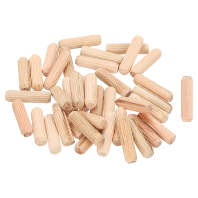 Harfington Uxcell 150Pcs 1/3" x 1-1/6" Wooden Dowel Pins, Furniture Woodwork Grooved Fluted Pin