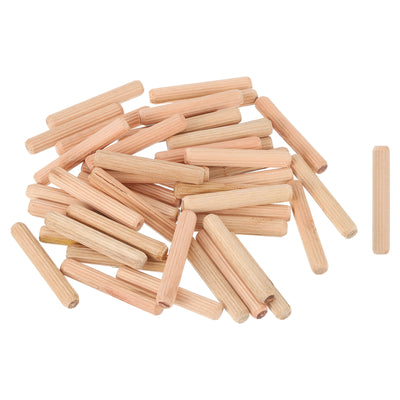 Harfington Uxcell 300Pcs 5/16" x 2" Wooden Dowel Pins, Furniture Woodwork Grooved Fluted Pin