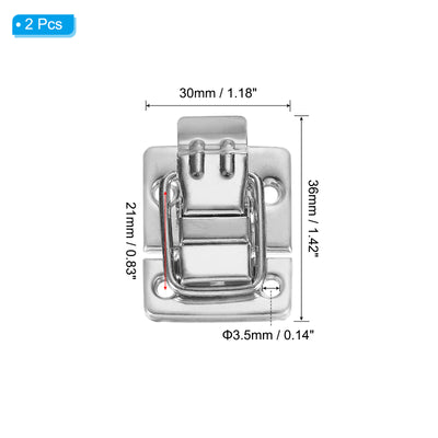 Harfington Uxcell Toggle Latches Catch Chest, 2Pcs Suitcase Boxes Buckles Trunk Lock Hasp,Silver