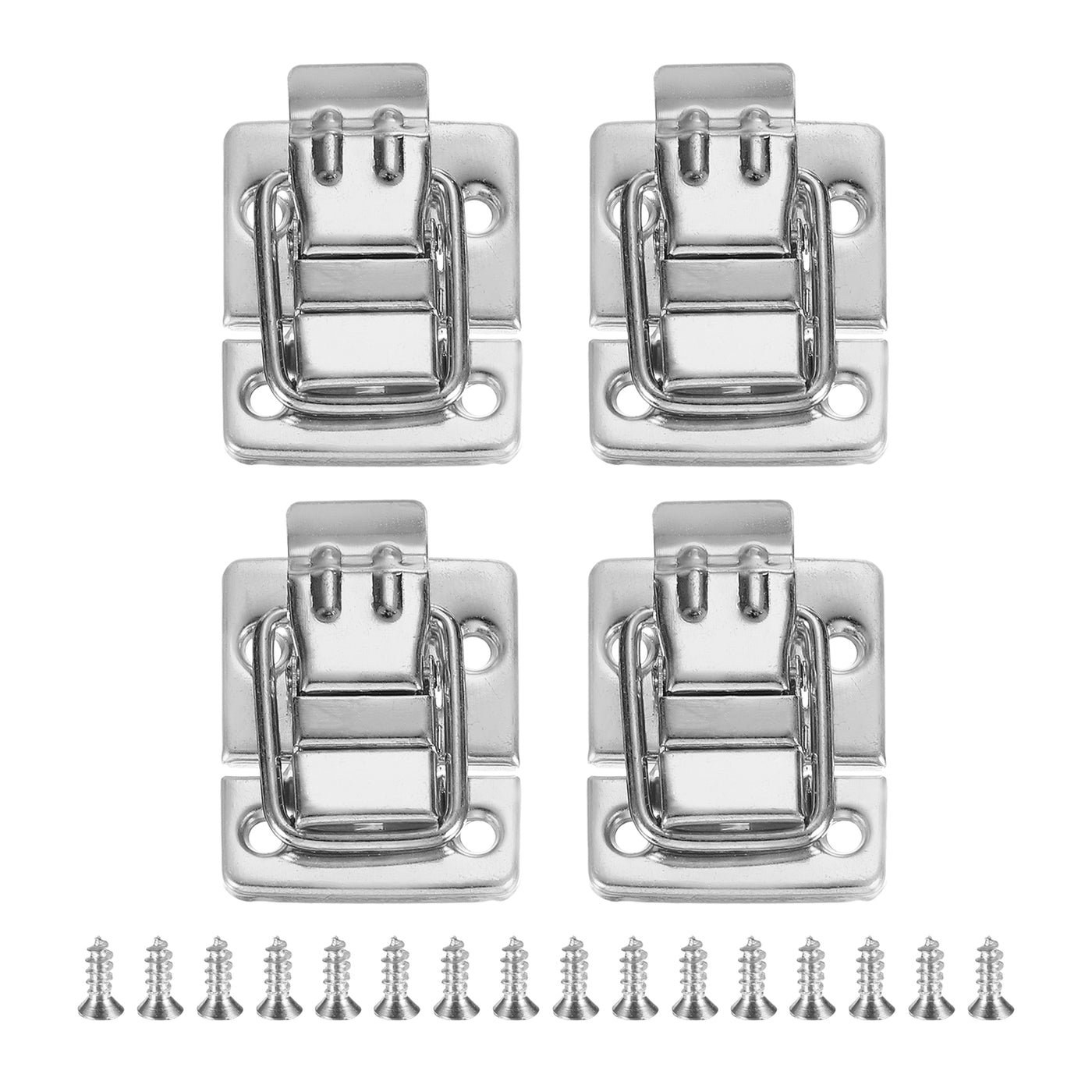 uxcell Uxcell Toggle Latches Catch Chest, 4Pcs Suitcase Boxes Buckles Trunk Lock Hasp,Silver