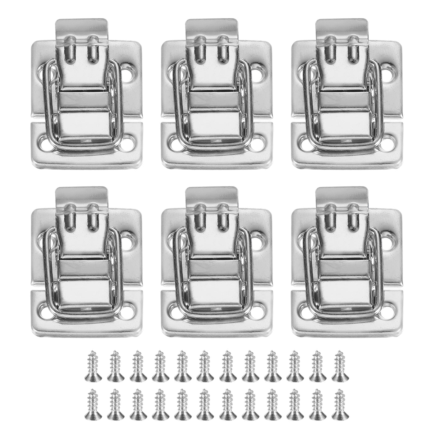 uxcell Uxcell Toggle Latches Catch Chest, 6Pcs Suitcase Boxes Buckles Trunk Lock Hasp,Silver