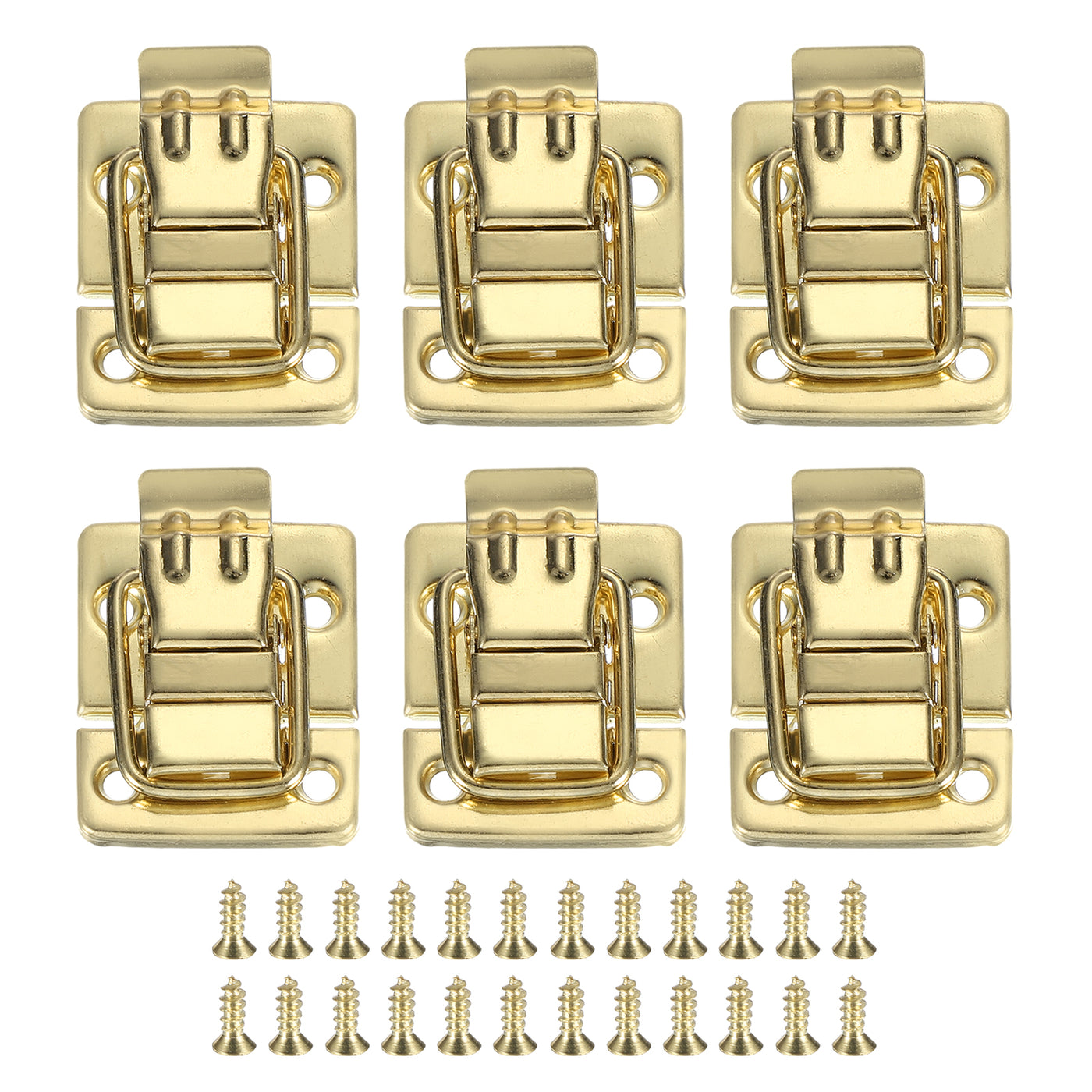 uxcell Uxcell Toggle Latches Catch Chest, 6Pcs Suitcase Boxes Buckles Trunk Lock Hasp,Gold