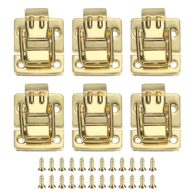 Harfington Uxcell Toggle Latches Catch Chest, 6Pcs Suitcase Boxes Buckles Trunk Lock Hasp,Gold