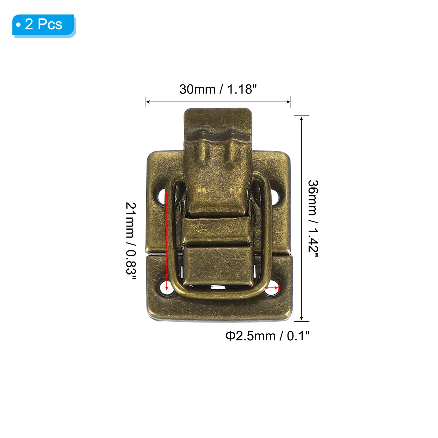 uxcell Uxcell Toggle Latches Catch Chest, 2Pcs Suitcase Boxes Buckles Trunk Lock Hasp,Bronze