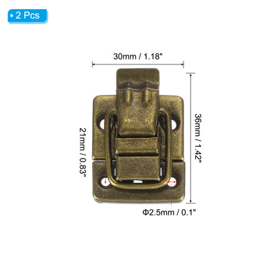 Harfington Uxcell Fastener Toggle Latches Catch Chest, 2 Stück Metallkofferboxen Schnallen Retro-Truhenverschluss mit Schraube für Holzverpackungskiste Werkzeugkasten Schrank, Bronze