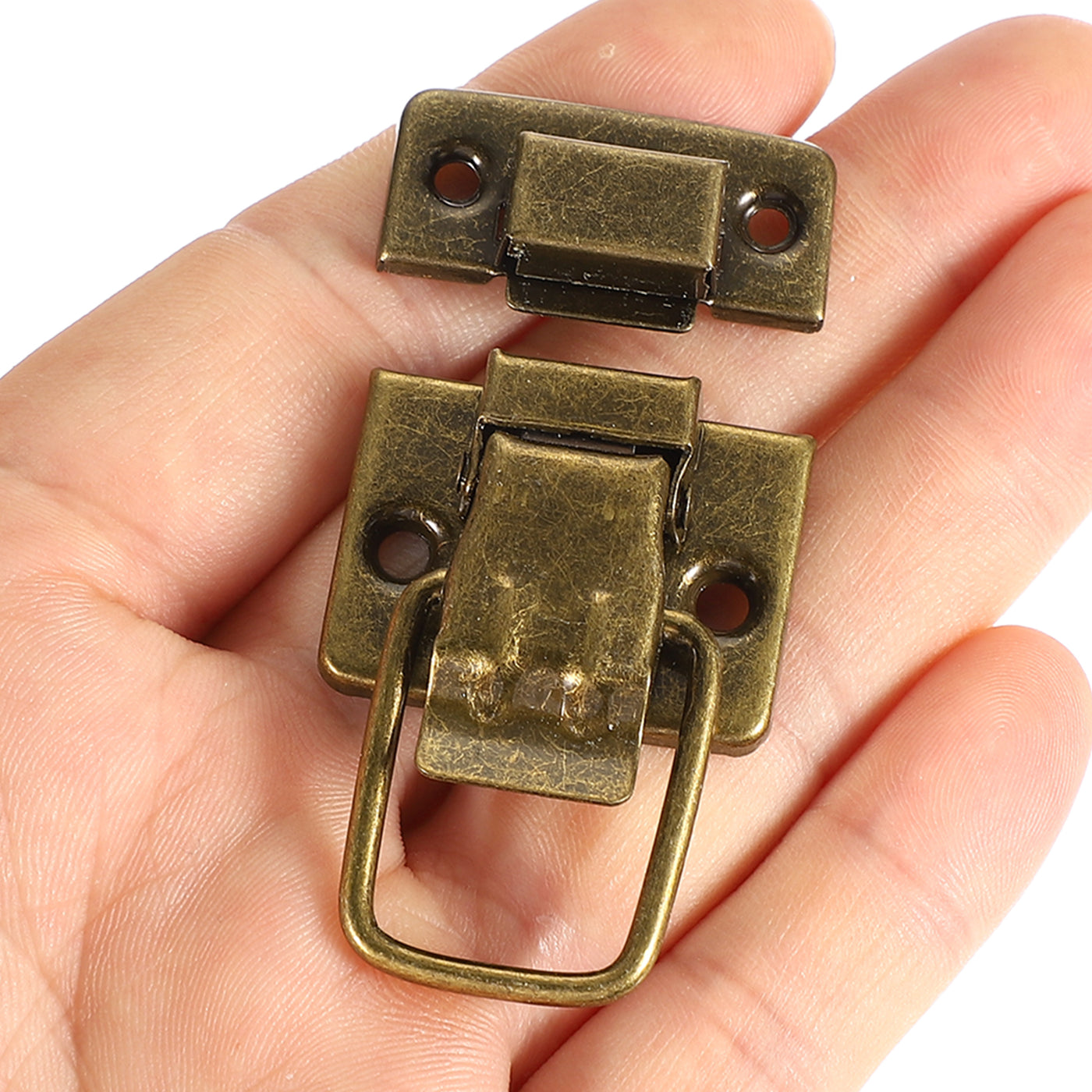 uxcell Uxcell Fastener Toggle Latches Catch Chest, 2 Stück Metallkofferboxen Schnallen Retro-Truhenverschluss mit Schraube für Holzverpackungskiste Werkzeugkasten Schrank, Bronze