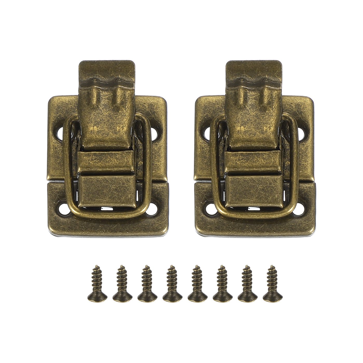 uxcell Uxcell Fastener Toggle Latches Catch Chest, 2 Stück Metallkofferboxen Schnallen Retro-Truhenverschluss mit Schraube für Holzverpackungskiste Werkzeugkasten Schrank, Bronze