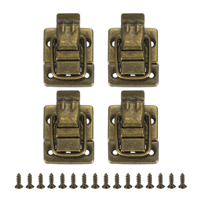 Harfington Uxcell Toggle Latches Catch Chest, 4Pcs Suitcase Boxes Buckles Trunk Lock Hasp,Bronze