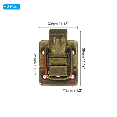 Harfington Uxcell Toggle Latches Catch Chest, 6Pcs Suitcase Boxes Buckles Trunk Lock Hasp,Bronze