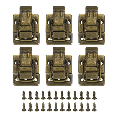 Harfington Uxcell Toggle Latches Catch Chest, 6Pcs Suitcase Boxes Buckles Trunk Lock Hasp,Bronze