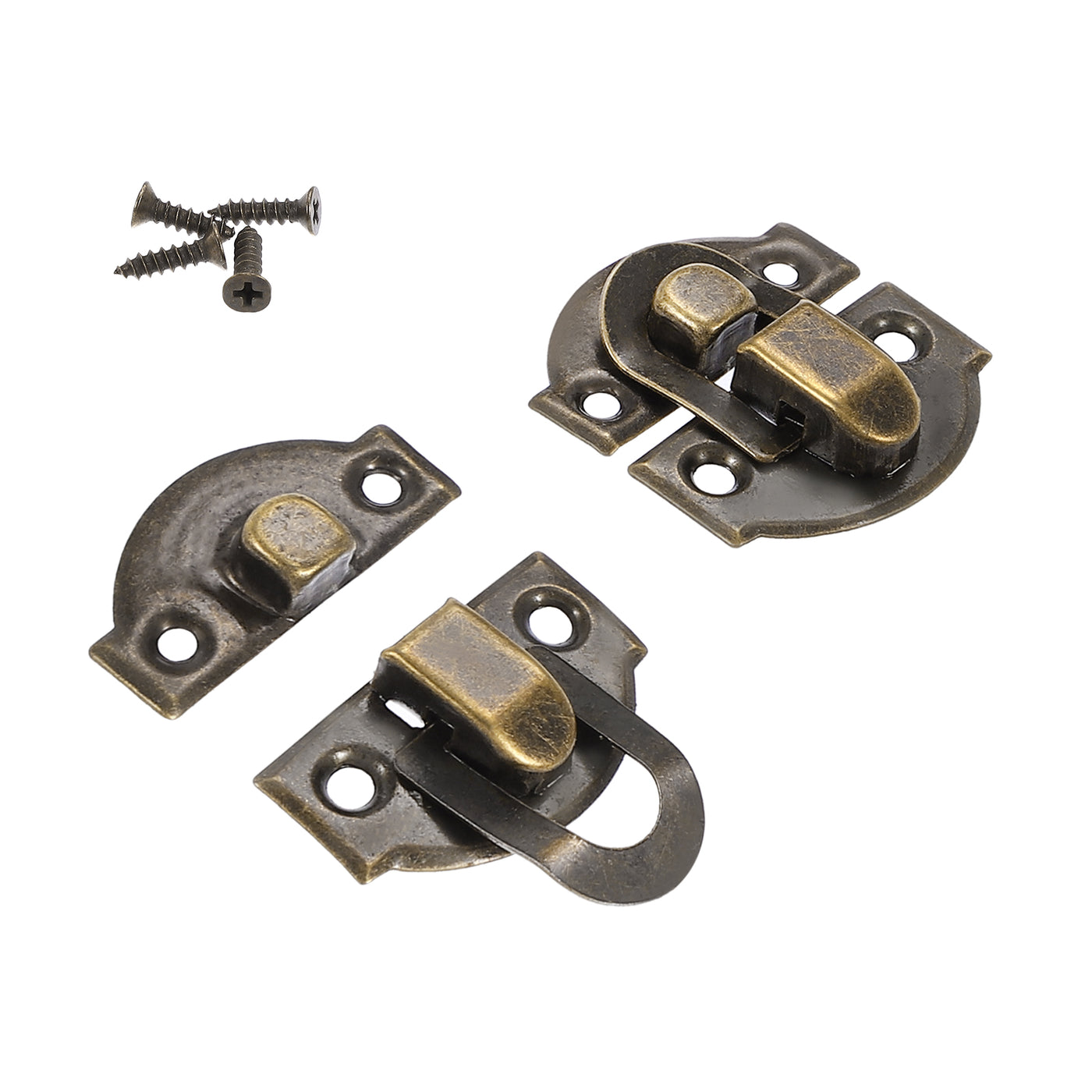 Harfington 20 Pack Small Metal Vintage Box Toggle Latch with Mounting Screw, Bronze