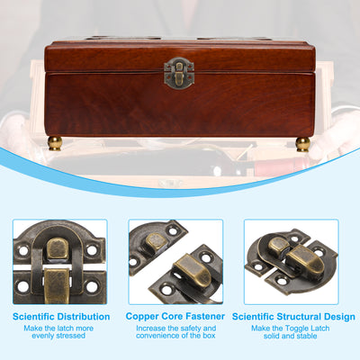 Harfington 20 Pack Small Metal Vintage Box Toggle Latch with Mounting Screw, Bronze