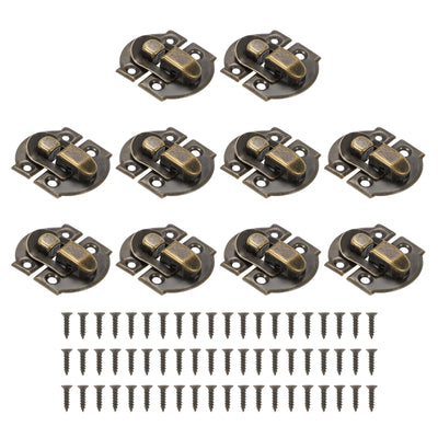 Harfington 10 Pack Small Metal Vintage Box Toggle Latch with Mounting Screw, Bronze