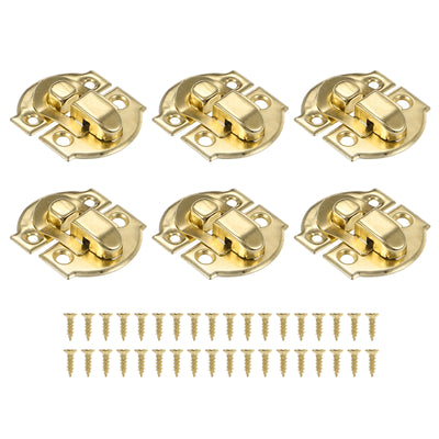 Harfington 6 Pack Small Metal Vintage Box Toggle Latch with Mounting Screw, Gold