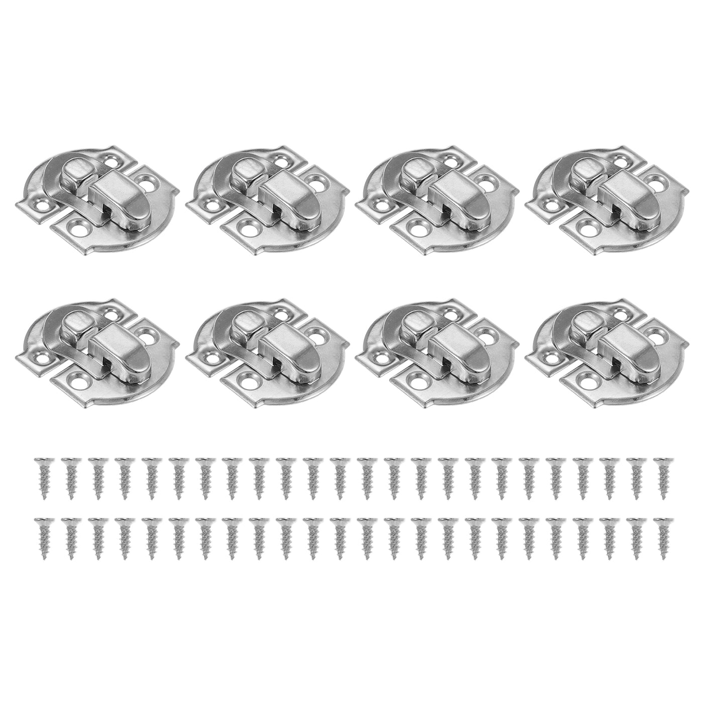 Harfington 8 Pack Small Metal Vintage Box Toggle Latch with Mounting Screw, Silver